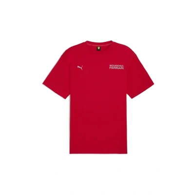 Afbeelding van Puma Scuderia Ferrari Lifestyle Tshirt print, Heren, Maat: Large, Rosso corsa