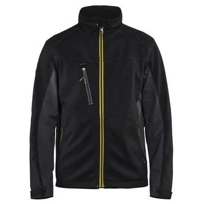 Image de Veste softshell noir/jaune fluorescent, col molletonné