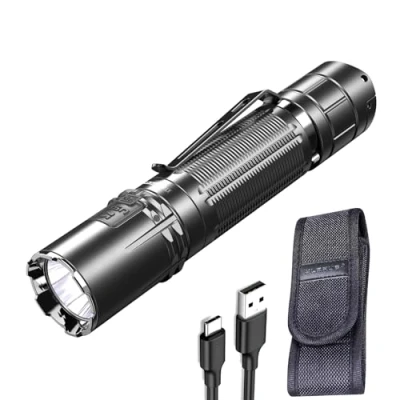 Afbeelding van klarus XT2CR Pro 2100 Lumen zaklamp Super heldere oplaadbare Dual Tail Switch met batterij en holster