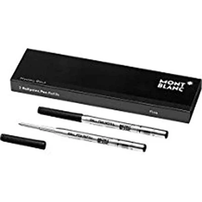 Afbeelding van Montblanc 116189 balpenvulling 2 x Mystery Black zwart F dunne maat
