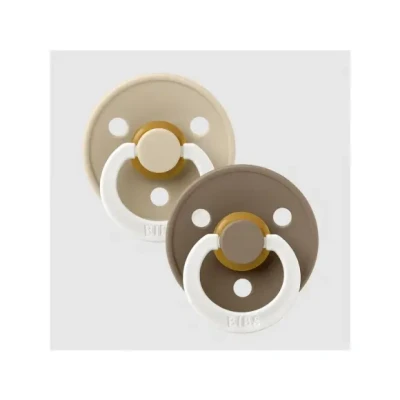 Afbeelding van BiBS Colour Pacifier Glow in the Dark Stage 2 Fopspeen 6+ maanden stuks Vanilla / Oak