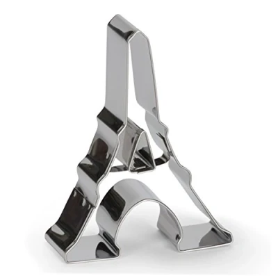 Afbeelding van uitsteekvorm Eiffeltoren 8 cm RVS zilver