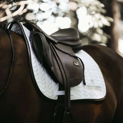 Afbeelding van Kentucky Horsewear Zadeldek Fishbone Wit Leer