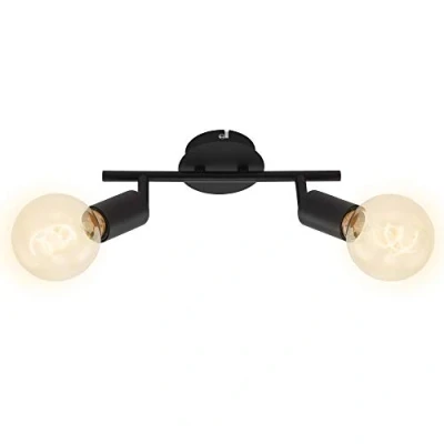 Afbeelding van Briloner Leuchten PEARL Plafondlamp 2 lichts Spots Draai en kantelbaar 2x E27 Zwart