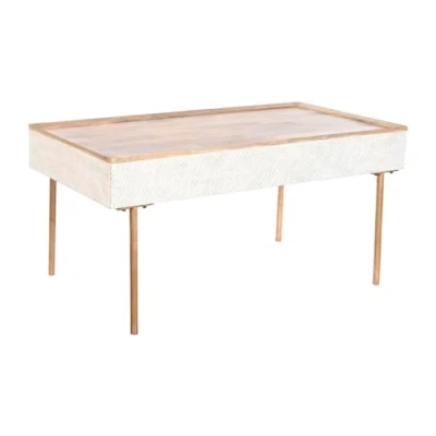 Afbeelding van Hoofdtafel Home ESPRIT Ijzer Mangohout 120 x 60 57 cm