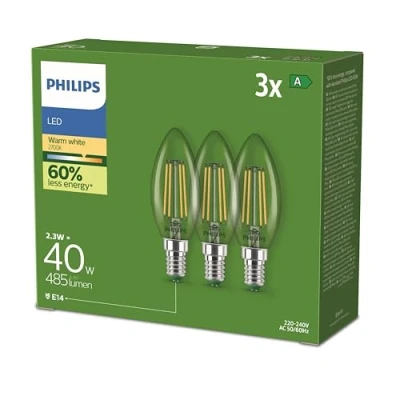 Afbeelding van Philips LED CLA 40W B35 E14 2700K CL EU 3CT/4 EC