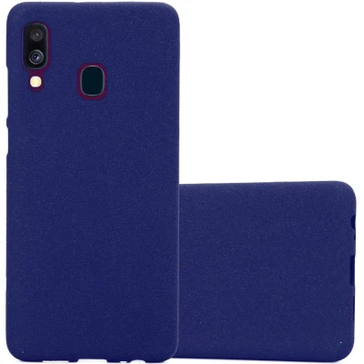 Afbeelding van Cadorabo Hoesje geschikt voor Samsung Galaxy A40 in FROST DONKER BLAUW Beschermhoes gemaakt van flexibel TPU silicone Case Cover