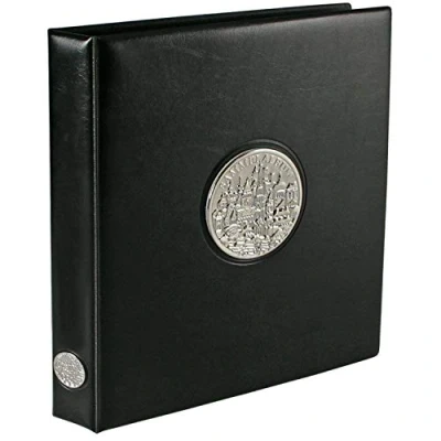 Afbeelding van Safe Safe, Premium, Album (4 rings) voor Euromunten sets incl. 5 bladen en blauwe voordrukbladen Zwart afm: 235x265x45 mm. per st.