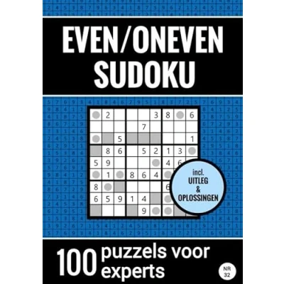 Afbeelding van Even/Oneven Sudoku Nr. 32 100 Puzzels voor Experts