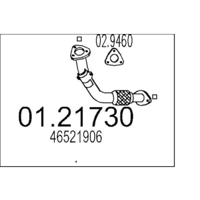 Afbeelding van MTS 01.21730 Uitlaatpijp 410 voor middendemper FIAT: Seicento / 600 Hatchback