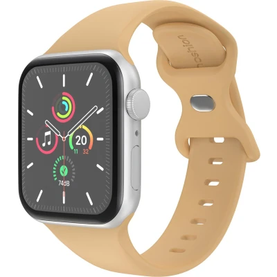 Afbeelding van imoshion Siliconen⁺ bandje Geschikt voor Apple Watch 1, 2, 3, 4, 5, 6, 7, 8, 9, 10, SE, Ultra (2) 44/45/46/49 mm Beige M/L