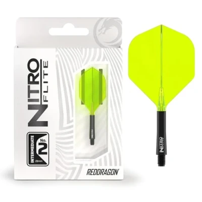 Afbeelding van RED DRAGON Darts Nitro Flite Flight &amp; Shaft Zwart/Geel Intermediate