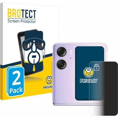 Afbeelding van BROTECT privacy screenprotector voor Oppo Find N2 Flip (Achterdisplay) Folie Beschermfolie Blauwlichtfilter (2 Stuks)