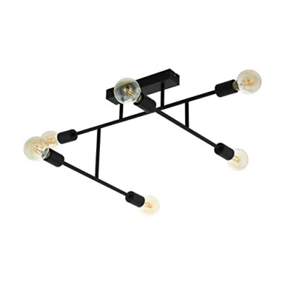 Afbeelding van EGLO Belsiana Plafondlamp 6xE27 89 cm Zwart