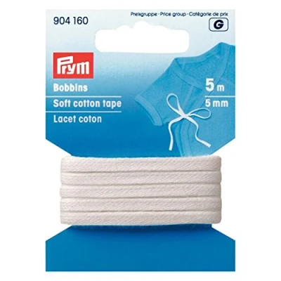 Afbeelding van Prym veterband wit 5meter 5mm