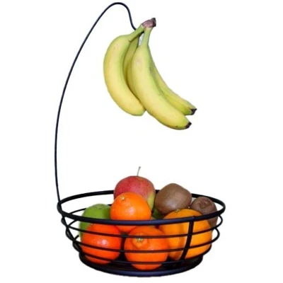 Afbeelding van XEMM Fruitmand met Banaanhouder Ø 28 x 40 cm Zwart