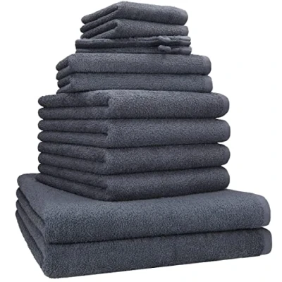 Afbeelding van Handdoekenset Berlin 100% katoen 2 beddengoed 4 handdoeken gastendoekjes zeepdoekjes washandjes kleur jade