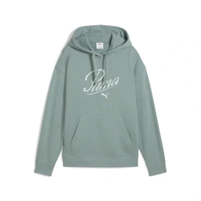 Afbeelding van ESS SCRIPT Comfort hoodie voor Dames, Groen, Maat M PUMA