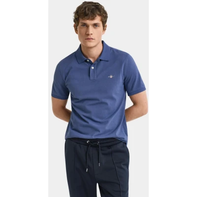 Afbeelding van GANT REG Shield Poloshirt, Heren, Maat: Medium, Dusty navy