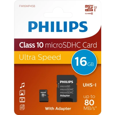 Afbeelding van Philips Micro SDHC card incl. SD Adapter CLASS 10 16GB