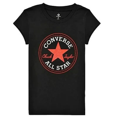 Afbeelding van Converse T shirt met korte mouwen, merk model, kinderen, Timeless Chuck Patch G, zwart, 100% katoen