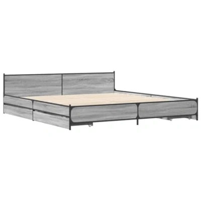 Afbeelding van vidaXL Bedframe met lades bewerkt hout grijs sonoma eiken 200x200 cm