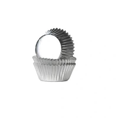 Afbeelding van Cupcake Cups HoM MINI Folie Zilver 35x21mm. 36st.