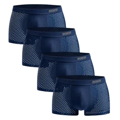 Afbeelding van BOXR Underwear Boxershorts van bamboe, set 4 stuks, zacht als zijde, ademend en milieuvriendelijk. Comfortabel milieuvriendelijk (S 3XL), Blauw