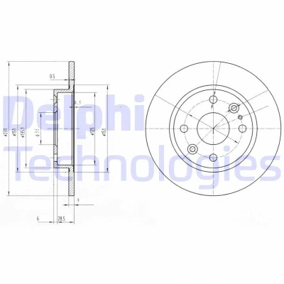 Afbeelding van DELPHI BG2803 Remschijf 231 9 4 volledig Geolied Semi finished Zonder wiellager, ABS sensorring MAZDA: MX 5 I, FAMILIA
