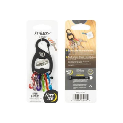 Afbeelding van Nite Ize Keyrack + S biner sleutelhanger zwart RVS