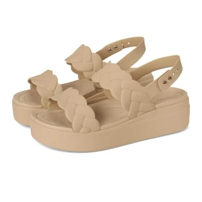 Afbeelding van Crocs Brooklyn Woven Upper Lw Damessandalen, Chai, 33 EU