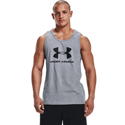 Afbeelding van Under Armour Sportstyle LOGO Top, Heren, Maat: Small, Grey