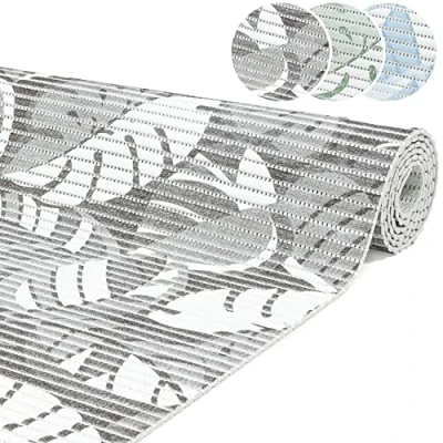 Afbeelding van Badmat van zacht schuim met palmbladmotief, antislip, 500 x 65 cm