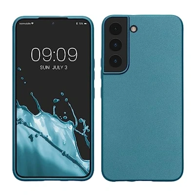 Afbeelding van kwmobile telefoonhoesje geschikt voor Samsung Galaxy S22 Hoesje smartphone Back cover in Metallic carabisch blauw
