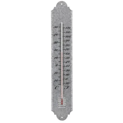 Afbeelding van Esschert Design Thermometer Oud Zink L Grijs Overige Accessoires