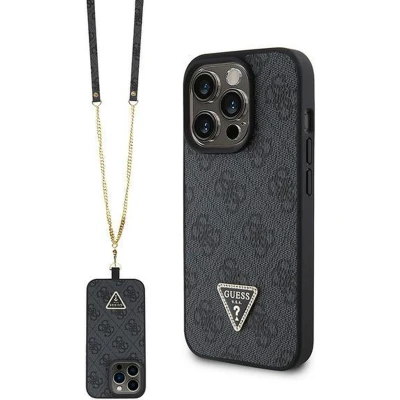 Afbeelding van Guess 4G Triangle Crossbody Back Case Geschikt voor Apple iPhone 15 Pro Max (6.7&quot;) Zwart