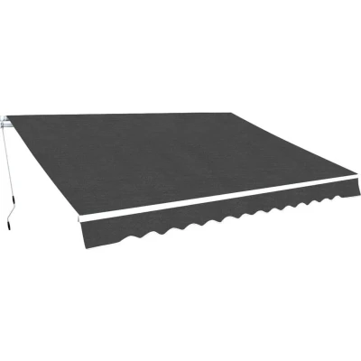 Afbeelding van vidaXL Luifel handmatig uittrekbaar 350 cm antraciet