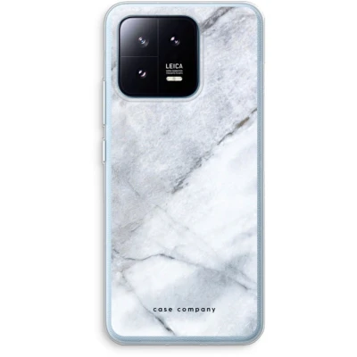 Afbeelding van Case Company® hoesje geschikt voor Xiaomi 13 Pro Witte marmer Soft Cover Telefoonhoesje Bescherming aan alle Kanten en Schermrand