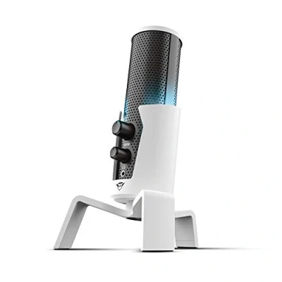 Image de Micro de streaming USB 4 en 1 Trust GXT 258W Fyru pour PS5 Blanc et noir
