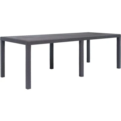 Afbeelding van Tuintafel 220x90x72 cm rattan look kunststof bruin