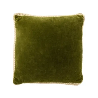 Afbeelding van Dutch Decor MANOE Sierkussen 45x45 cm effen kleur met rand van jute Cardamom Seed donkergroen