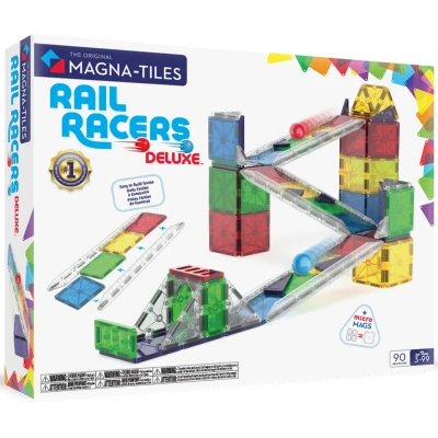 Afbeelding van Magna tiles knikkerbaan rail racers deluxe 90st