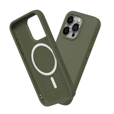 Afbeelding van RHINOSHIELD Hoesje compatibel met [iPhone 15 Pro Max] SolidSuit Magsafe dunne hoes schokabsorberende technologie en premium matte afwerking algengroen