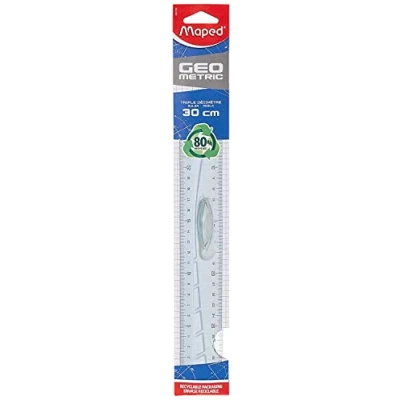 Afbeelding van Maped decimeterlat Geometric driedubbele decimeter, 30 cm, transparant