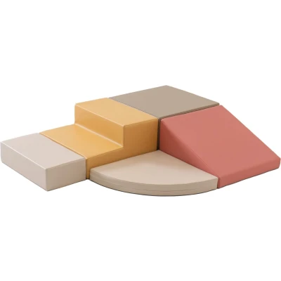 Afbeelding van IGLU SOFT PLAY Corner Climber Set van 5 reuzenzachte schuimbouwstenen (herfst pastel)