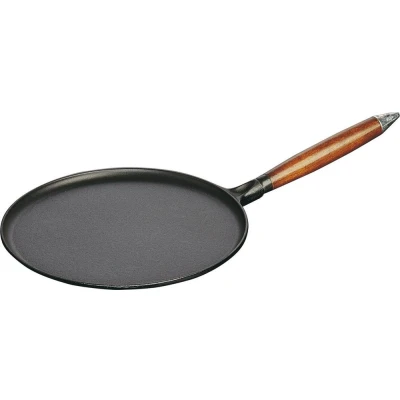 Afbeelding van Staub Pannenkoekenpan Houten Greep 28 Cm Zwart