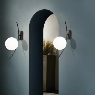 Afbeelding van Asir Wandlamp Zwart Wit 15 x 25 44 cm