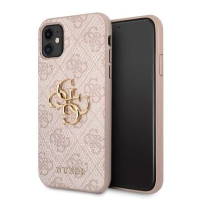 Afbeelding van Roze hoesje van Guess TPU Backcover geschikt voor iPhone 11 4G Big Metal Logo