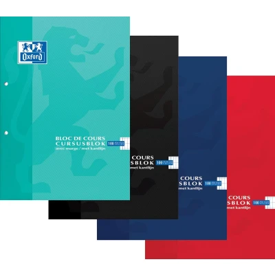 Afbeelding van Cursusblok oxford school a4 ruit 4x8mm assorti 5 stuks