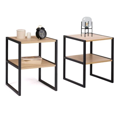 Afbeelding van Lot de 2 tables chevet DETROIT table d&#039;appoint design industriel